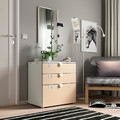 SMÅSTAD / PLATSA Chest of 3 drawers, white/birch, 60x42x63 cm