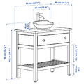 HEMNES / VÄSTERSJÖN Open wsh-stnd w drw/wash-basin/tap, white, 82x48x90 cm