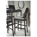EKEDALEN Bar stool with backrest, dark brown, Orrsta light grey, 75 cm