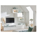 BESTÅ TV storage combination/glass doors, white/Lappviken white clear glass, 240x42x190 cm