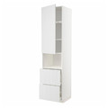 METOD / MAXIMERA Hi cab f micro w door/2 drawers, white/Stensund white, 60x60x240 cm