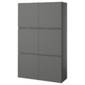 BESTÅ Storage combination with doors, dark grey/Västerviken dark grey, 120x42x193 cm