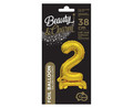 Foil Balloon Number 2 Standing, gold, 38cm