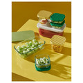 HAVSTOBIS Food container with lid, set of 5, transparent/multicolour