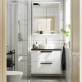 HAVBÄCK / TÖRNVIKEN Wash-stnd w drawers/wash-basin/tap, white/black marble effect, 82x49x79 cm