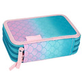 Pencil Case with 3 Zippers & School Accessories Ombre Mermaid