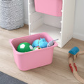 TROFAST Storage combination with boxes, white/pink, 46x30x94 cm