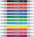 Flamingo Double Fibre-Tip Pens Fine & Brush 12 Colours