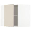 METOD Corner wall cabinet with shelves, white/Havstorp beige, 68x60 cm