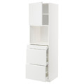 METOD / MAXIMERA Hi cab f micro combi w door/3 drwrs, white/Voxtorp matt white, 60x60x200 cm