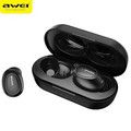 AWEI Bluetooth Headphones Earphones 5.0 T16 TWS + dock station, black