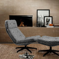 HAVBERG Swivel armchair, Lejde grey/black