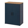 SKRUVBY Cabinet with doors, black-blue, 70x90 cm