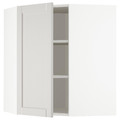 METOD Corner wall cabinet with shelves, white/Lerhyttan light grey, 68x80 cm