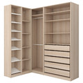 PAX Corner wardrobe, white stained oak effect, 160x188x236 cm