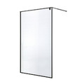 GoodHome Walk-in Shower Ezili 120 cm, black/transparent