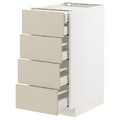 METOD / MAXIMERA Base cb 4 frnts/2 low/3 md drwrs, white/Havstorp beige, 40x60 cm