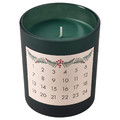 VINTERFINT Scented candle in glass, calendar/Five spices of winter green, 45 hr