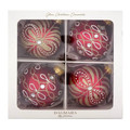 Christmas Baubles 80mm 4pcs, glass