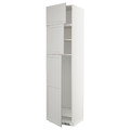 METOD High cab for fridge with 3 doors, white/Lerhyttan light grey, 60x60x240 cm