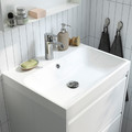 ÄNGSJÖN / BACKSJÖN Wash-stnd w drawers/wash-basin/tap, high-gloss white, 60x48x69 cm