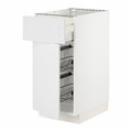 METOD / MAXIMERA Base cab w wire basket/drawer/door, white/Stensund white, 40x60 cm