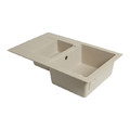 Cooke&Lewis Granite Kitchen Sink Hawking 1.5 Bowl with Drainer, beige