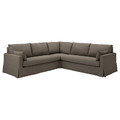 HYLTARP Corner sofa, 4-seat, Gransel grey-brown