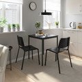 SANDSBERG / TEODORES Table and 2 chairs, black/black, 67x67 cm