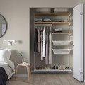 BOAXEL Wardrobe combination, white/oak, 125x40x201 cm