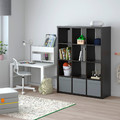 KALLAX Shelving unit, black-brown, 112x147 cm