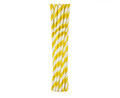 Paper Flexible Drinking Straws 12pcs, yellow stripes