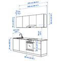 ENHET Kitchen, pale grey-green, 243x63.5x222 cm