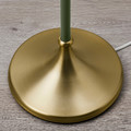 FLYGHÖJD Floor lamp, brass/green-grey