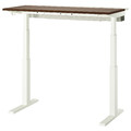 MITTZON Desk sit/stand, electric walnut veneer/white, 120x60 cm
