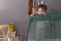 BABYBJÖRN Travel Crib Light, Dark Green + sheet