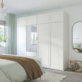 PLATSA Wardrobe with 8 doors+3 drawers, white STRAUMEN mirror glass /SANNIDAL white, 240x57x221 cm