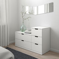 NORDLI Chest of 5 drawers, white, 120x76 cm