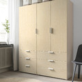 KALBÅDEN Door with hinges, lively pine effect, 60x120 cm