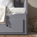 HEMNES Day-bed w 3 drawers/2 mattresses, grey/Åfjäll medium firm, 80x200 cm