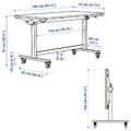 MITTZON Foldable table with castors, green, 140x70 cm