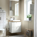 HAVBÄCK / ORRSJÖN Wash-stnd w drawers/wash-basin/tap, white/bamboo, 62x49x71 cm