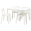 VANGSTA / JANINGE Table and 4 chairs, white/white, 120/180 cm