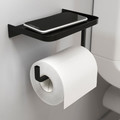 GoodHome Toilet Paper Holder Elland, black