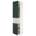 METOD High cab f micro w 2 doors/shelves, white/Havstorp deep green, 60x60x240 cm