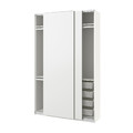 PAX / HASVIK Wardrobe combination, white/white, 150x44x236 cm