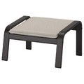 POÄNG Footstool, black-brown, Knisa light beige