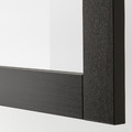 BESTÅ Wall-mounted cabinet combination, black-brown/Sindvik black-brown clear glass, 60x22x64 cm