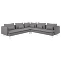 SÖDERHAMN Corner sofa, 6-seat, Tonerud grey