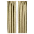 LÖNNSTÄVMAL Block-out curtains, 1 pair, light olive-green, 145x300 cm